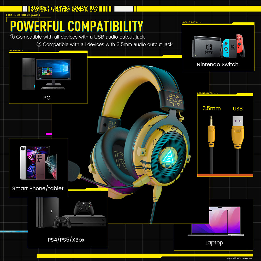 EKSA E900 Pro 7.1 Virtual Surround Sound Gaming Headset