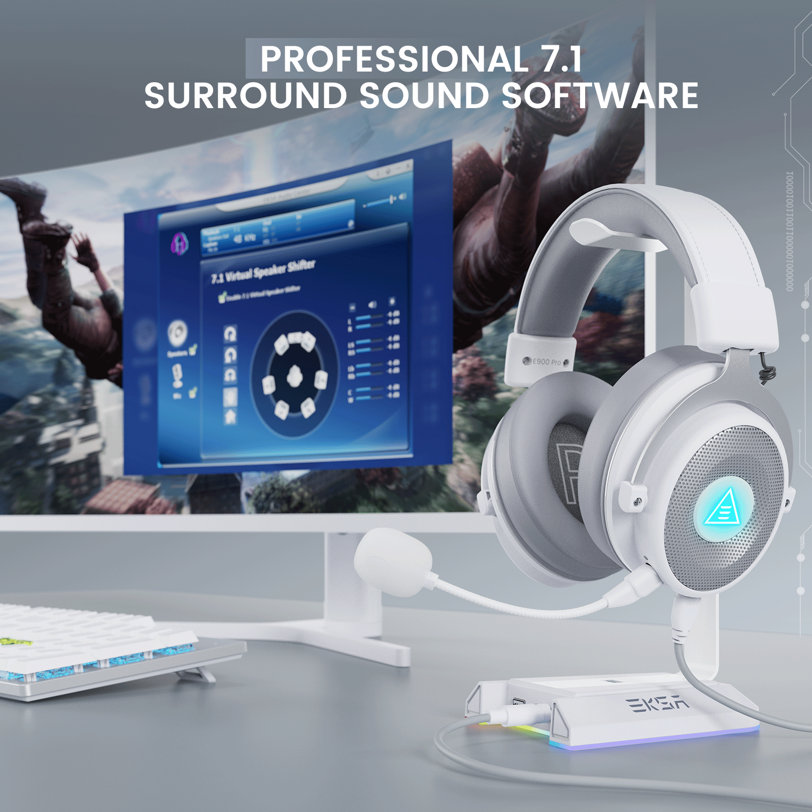 EKSA E900 Pro 7.1 Virtual Surround Sound Gaming Headset