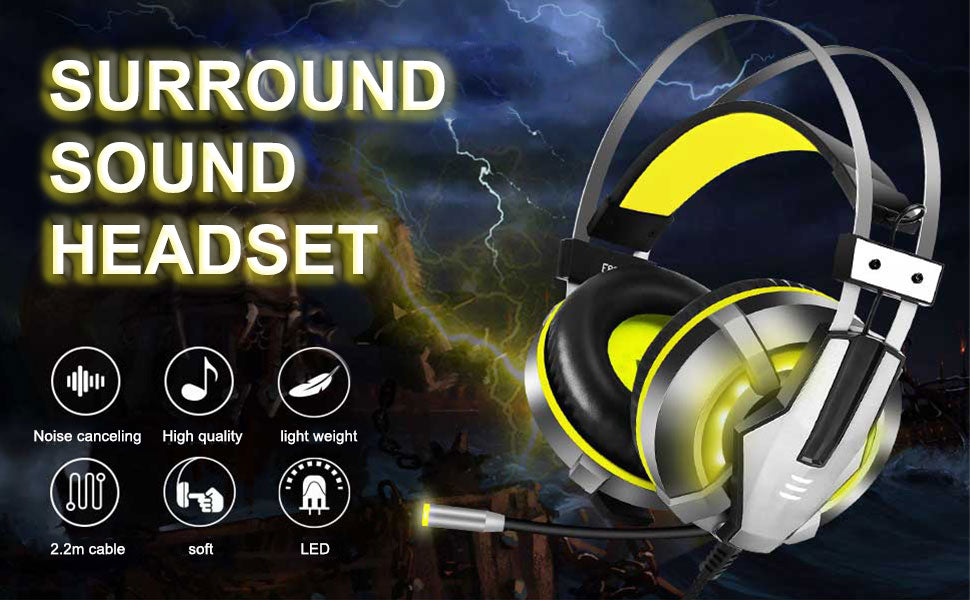 EKSA E800 Gaming Headset with LED light