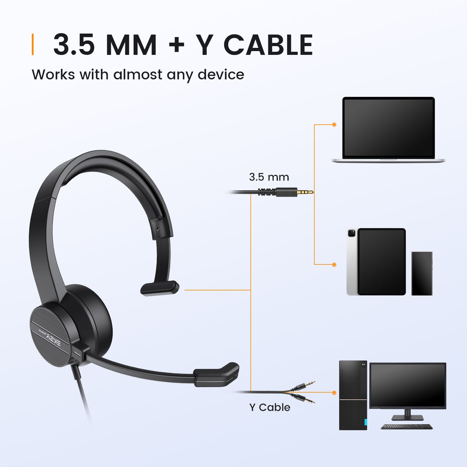 H15 Black EKSA Professional calling Headset